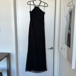 Beautiful long black Levkoff chiffon dress